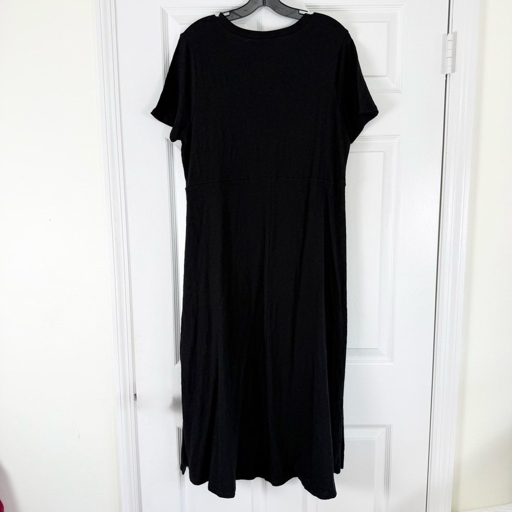 NWT Torrid Black V-Neck Slub Knit Midi Cotton T-Shirt Dress Size Medium (10) - Picture 5 of 9